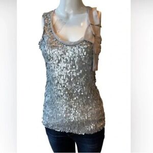 NY&C Collection Champagne Sequin Shirt